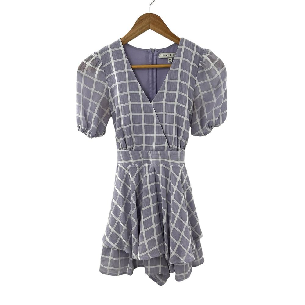 Allison & Kelly XS Plaid Romper Flowy Summer Boho Beach Wear‎